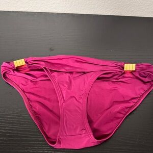 Vix Magenta Bikini Bia Bottom with Gold Detail Medium